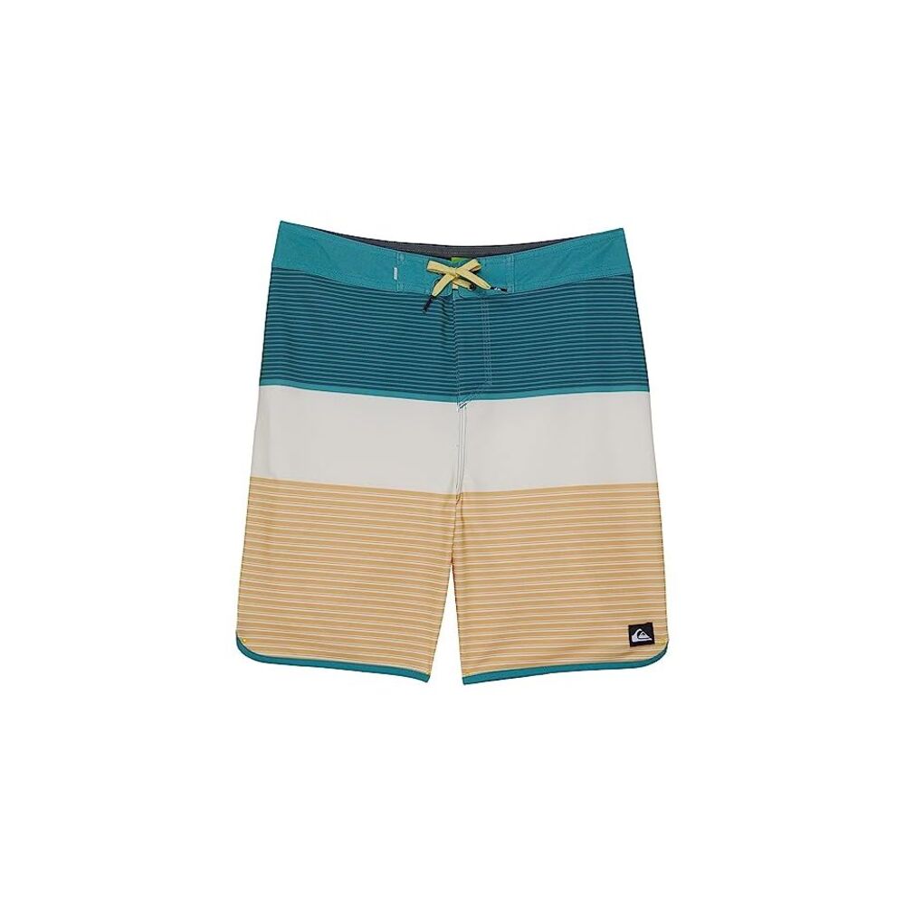 Quicksilver Highline Yellow and Green Stripe Surfside Tijuana‎ Trunks Size 29